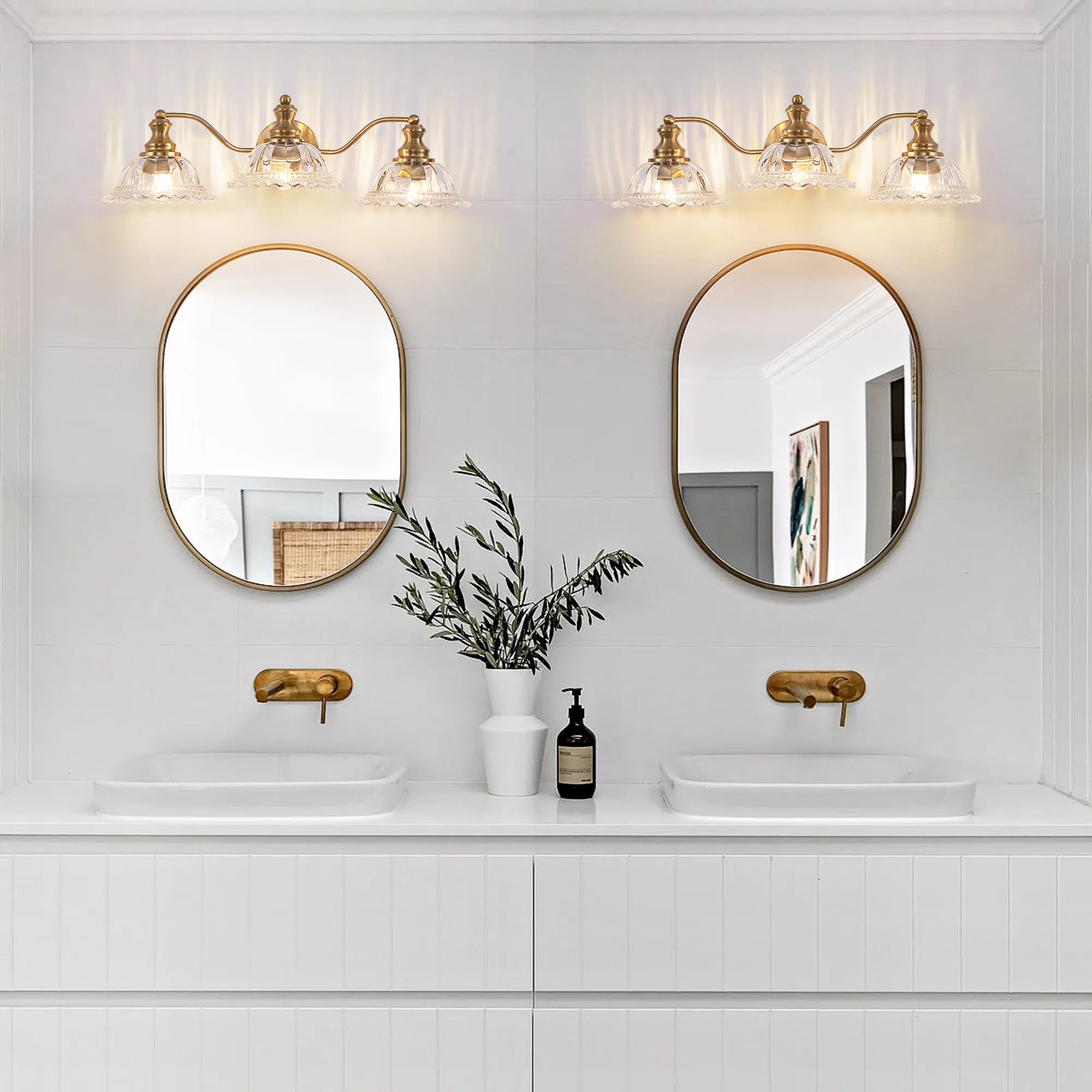 3-Light Vintage Gold Wall Sconce