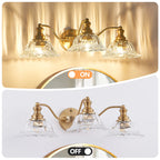 3-Light Vintage Gold Wall Sconce