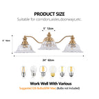 3-Light Vintage Gold Wall Sconce