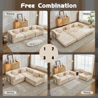 3-Seat Modular Convertible Floor Sofa Bed