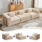 3-Seat Modular Convertible Floor Sofa Bed