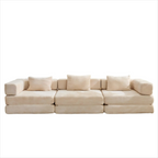 3-Seat Modular Convertible Floor Sofa Bed
