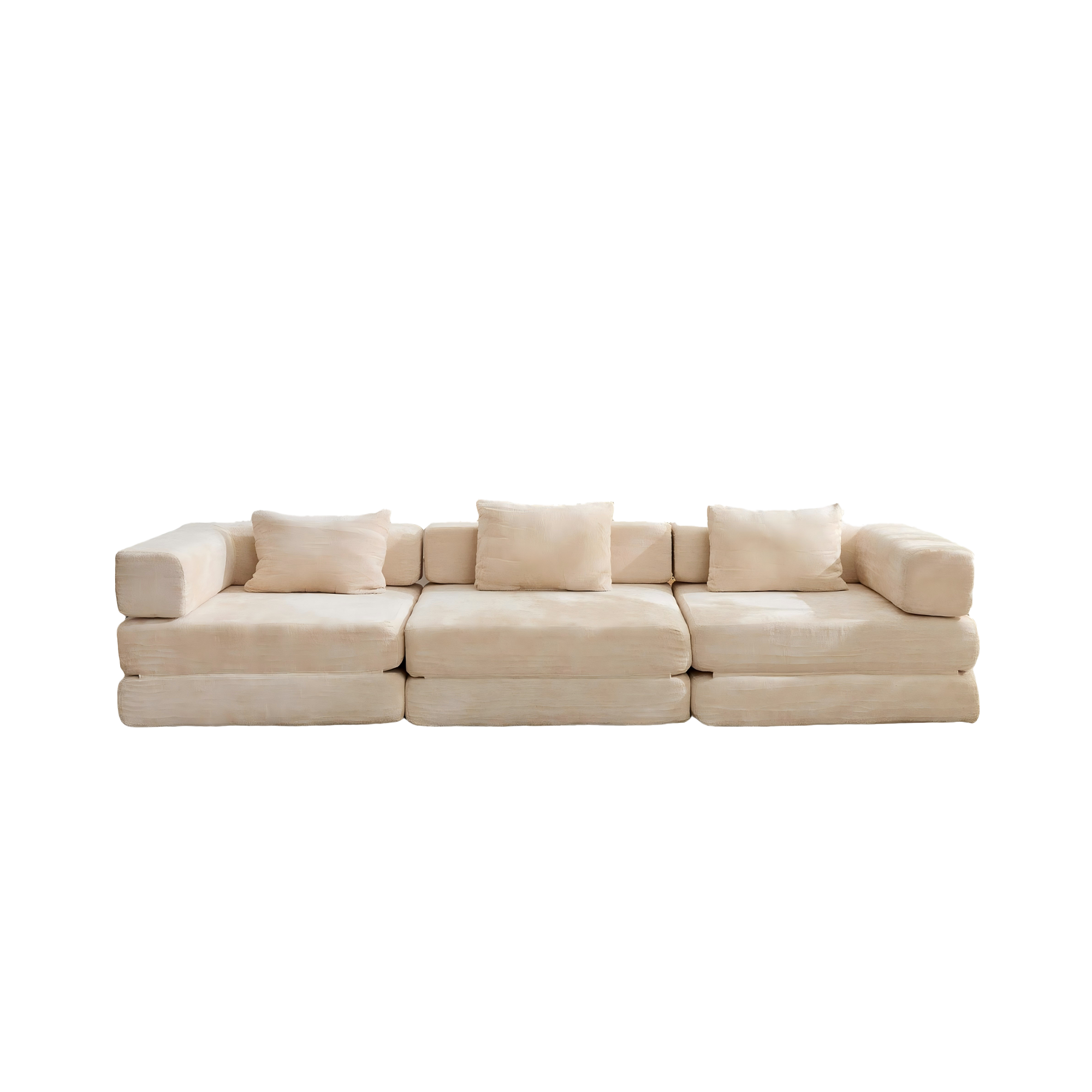3-Seat Modular Convertible Floor Sofa Bed