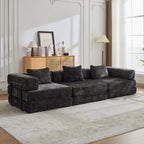 3-Seat Modular Convertible Floor Sofa Bed
