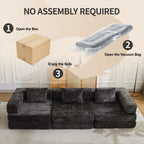 3-Seat Modular Convertible Floor Sofa Bed