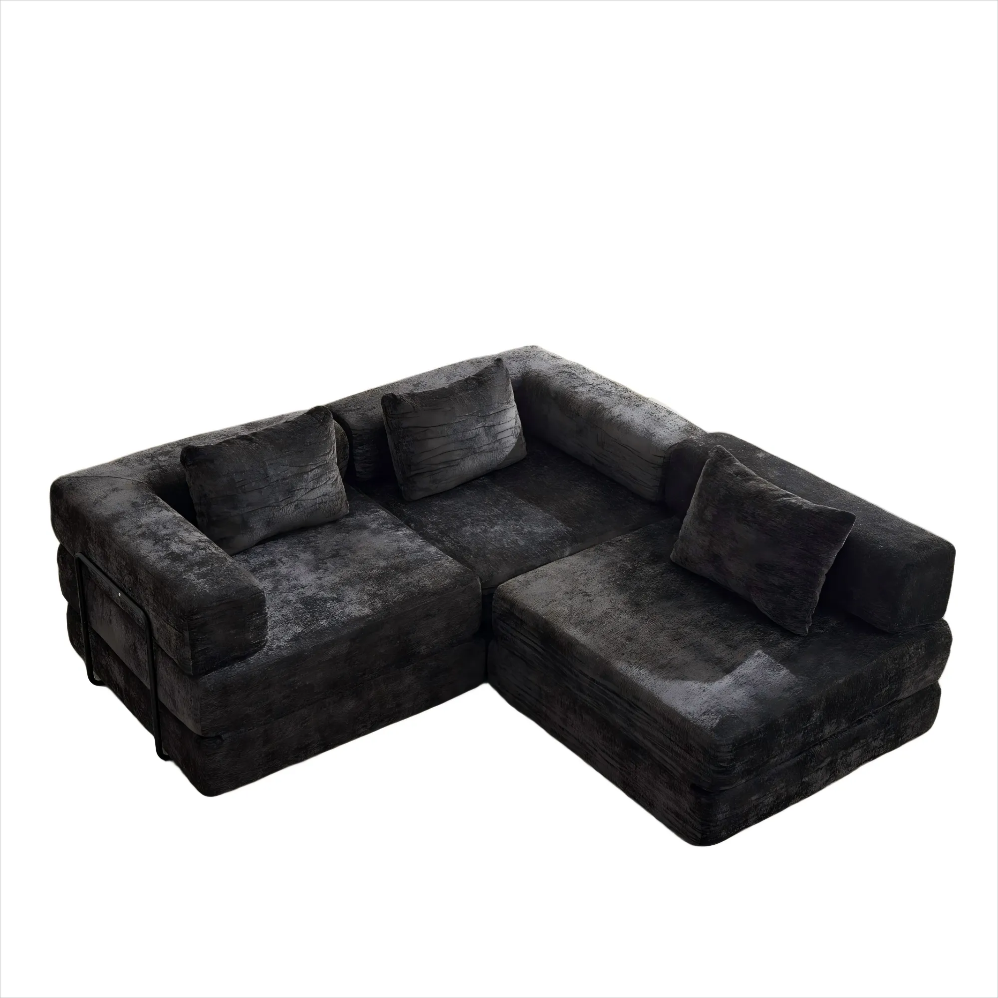 3-Seat Modular Convertible Floor Sofa Bed
