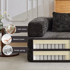 3-Seat Modular Convertible Floor Sofa Bed