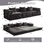 3-Seat Modular Convertible Floor Sofa Bed