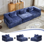 3-Seat Modular Convertible Floor Sofa Bed