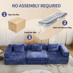 3-Seat Modular Convertible Floor Sofa Bed