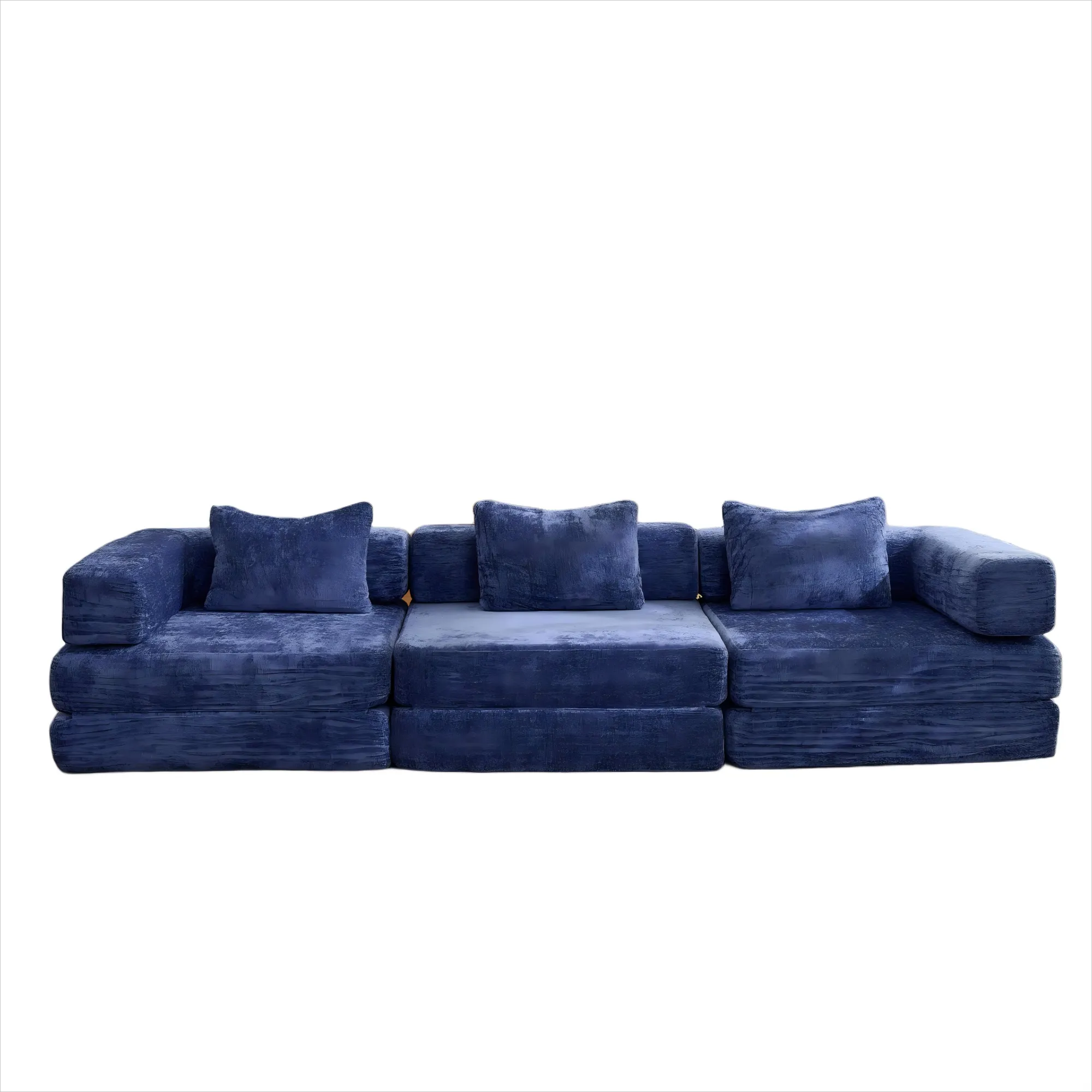 3-Seat Modular Convertible Floor Sofa Bed