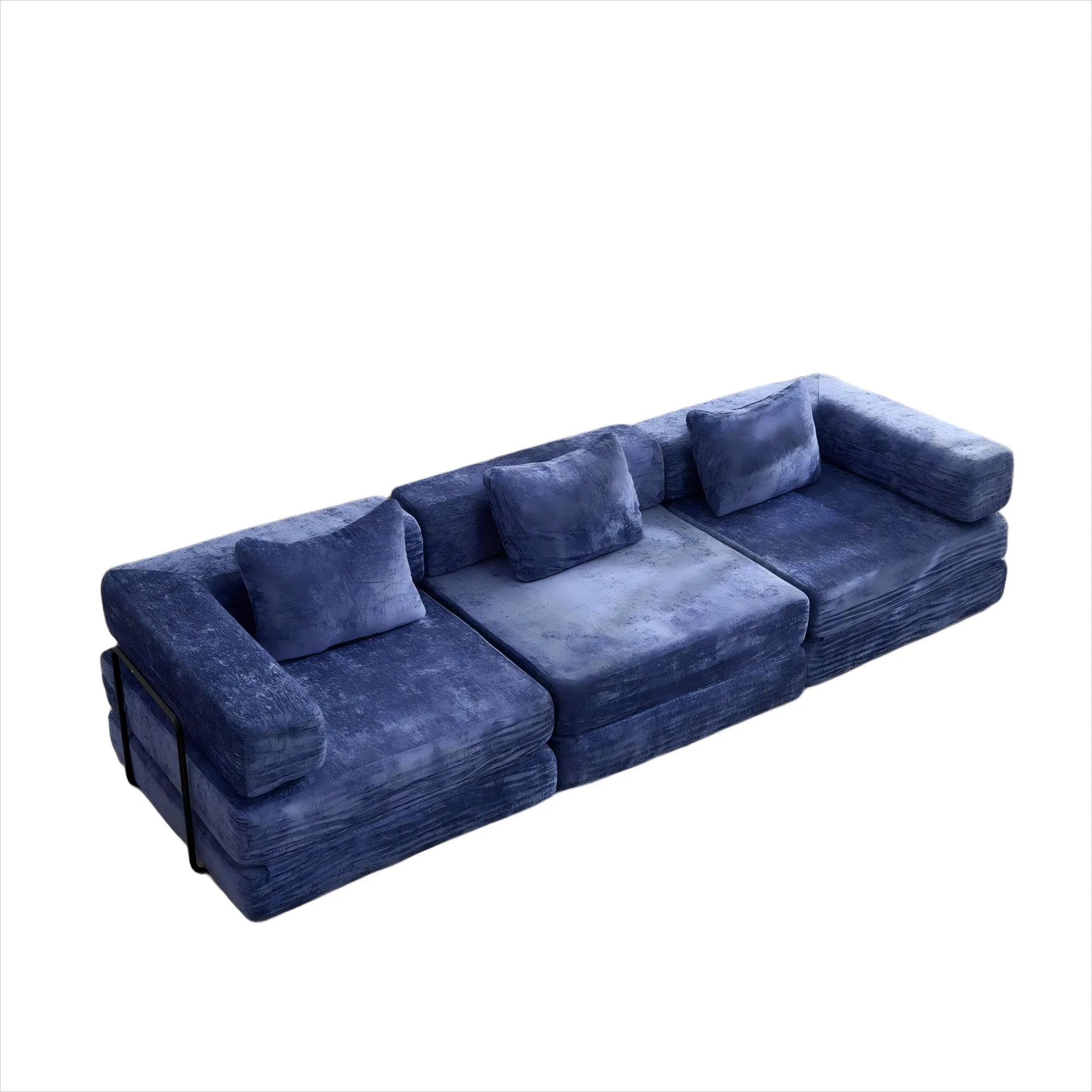 3-Seat Modular Convertible Floor Sofa Bed