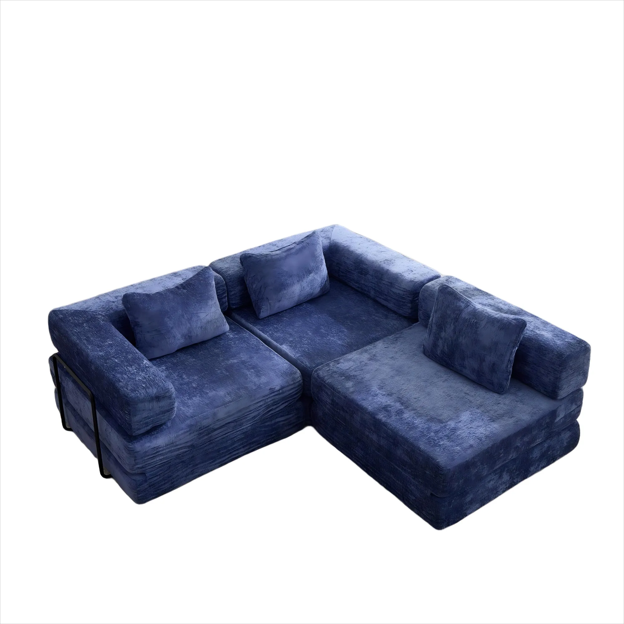 3-Seat Modular Convertible Floor Sofa Bed