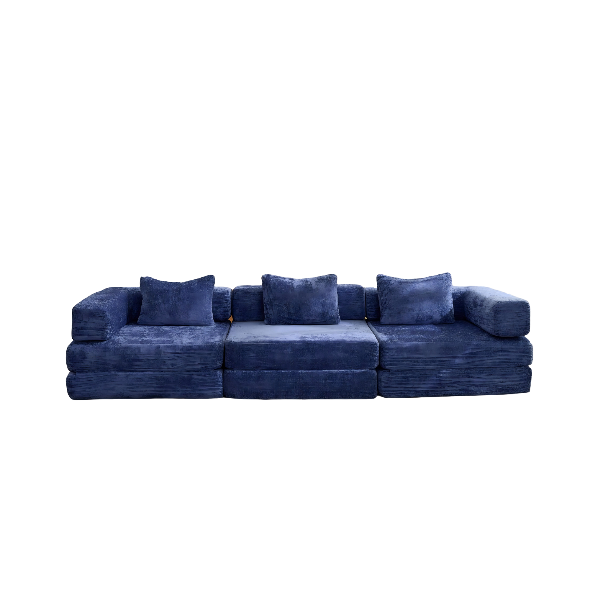 3-Seat Modular Convertible Floor Sofa Bed
