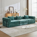 3-Seat Modular Convertible Floor Sofa Bed