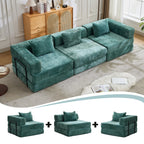 3-Seat Modular Convertible Floor Sofa Bed