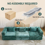 3-Seat Modular Convertible Floor Sofa Bed