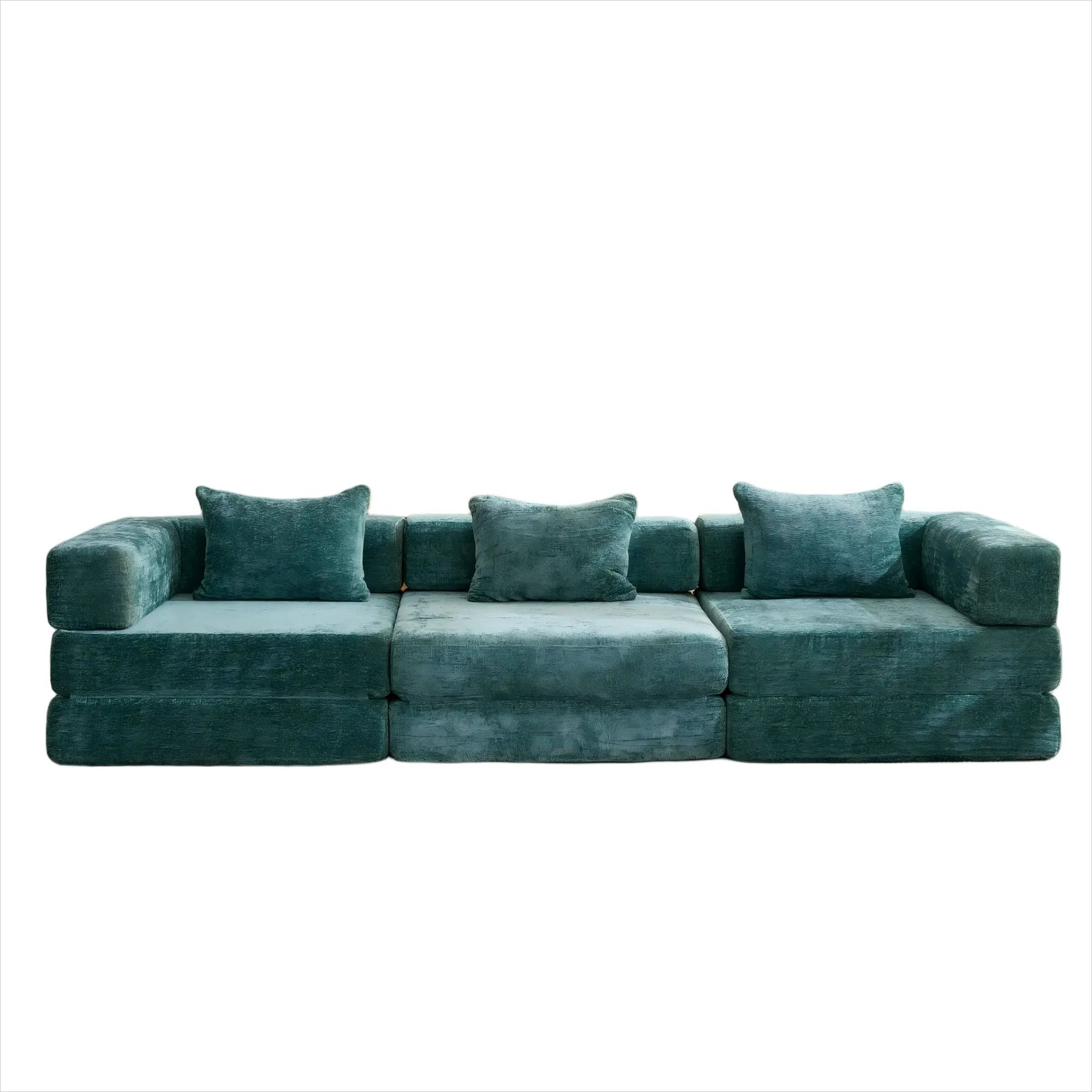 3-Seat Modular Convertible Floor Sofa Bed