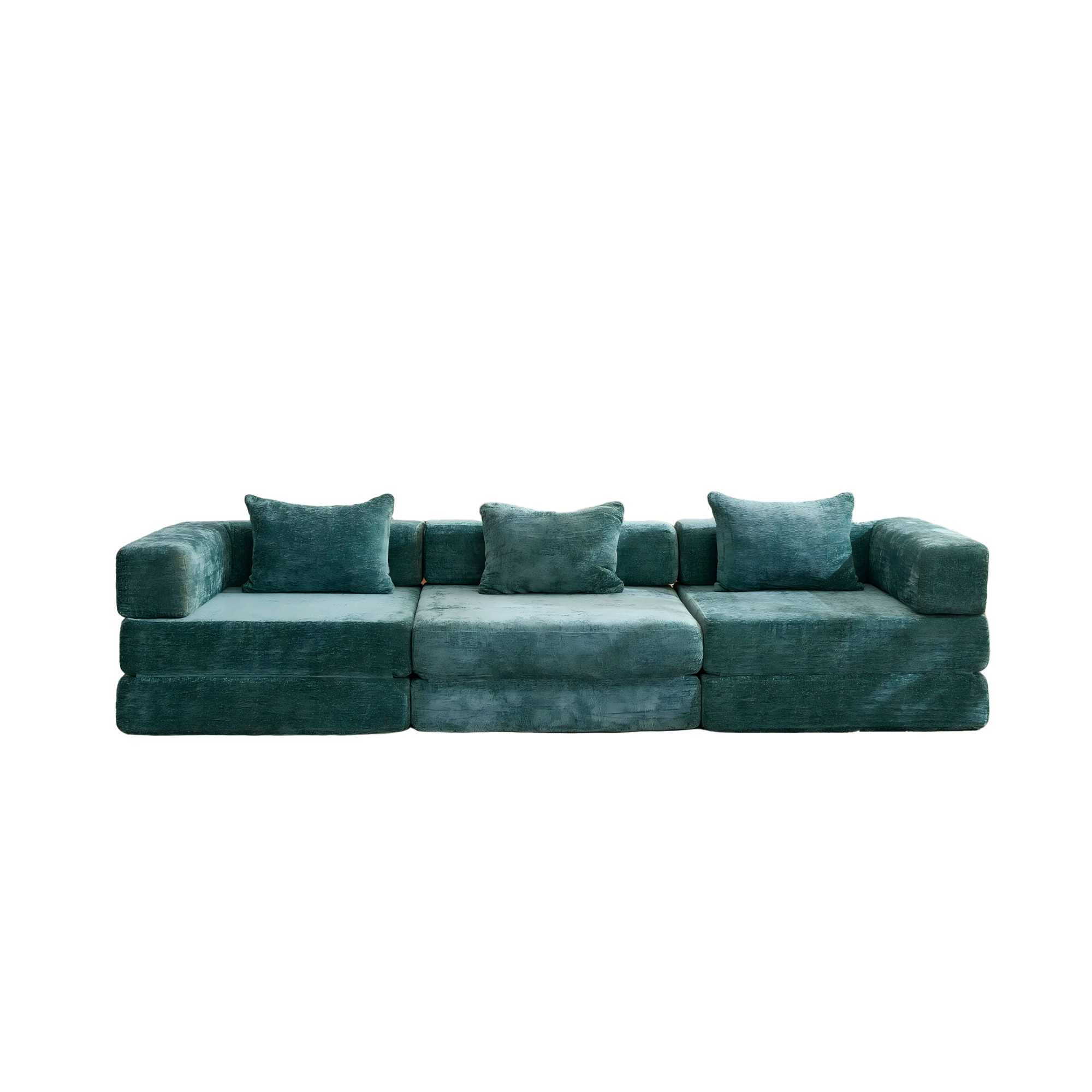 3-Seat Modular Convertible Floor Sofa Bed