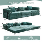 3-Seat Modular Convertible Floor Sofa Bed