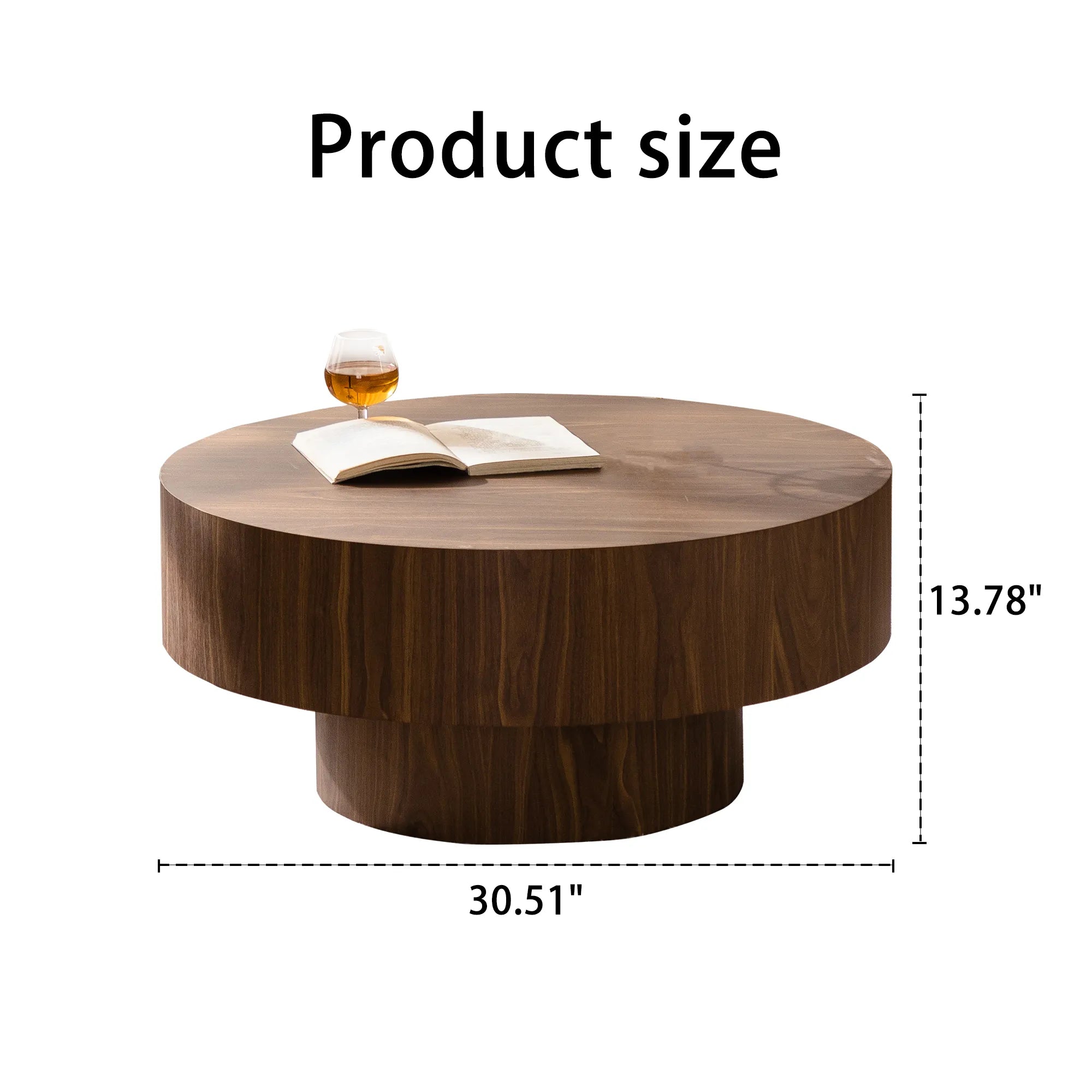 30.5” Round Walnut Coffee Table