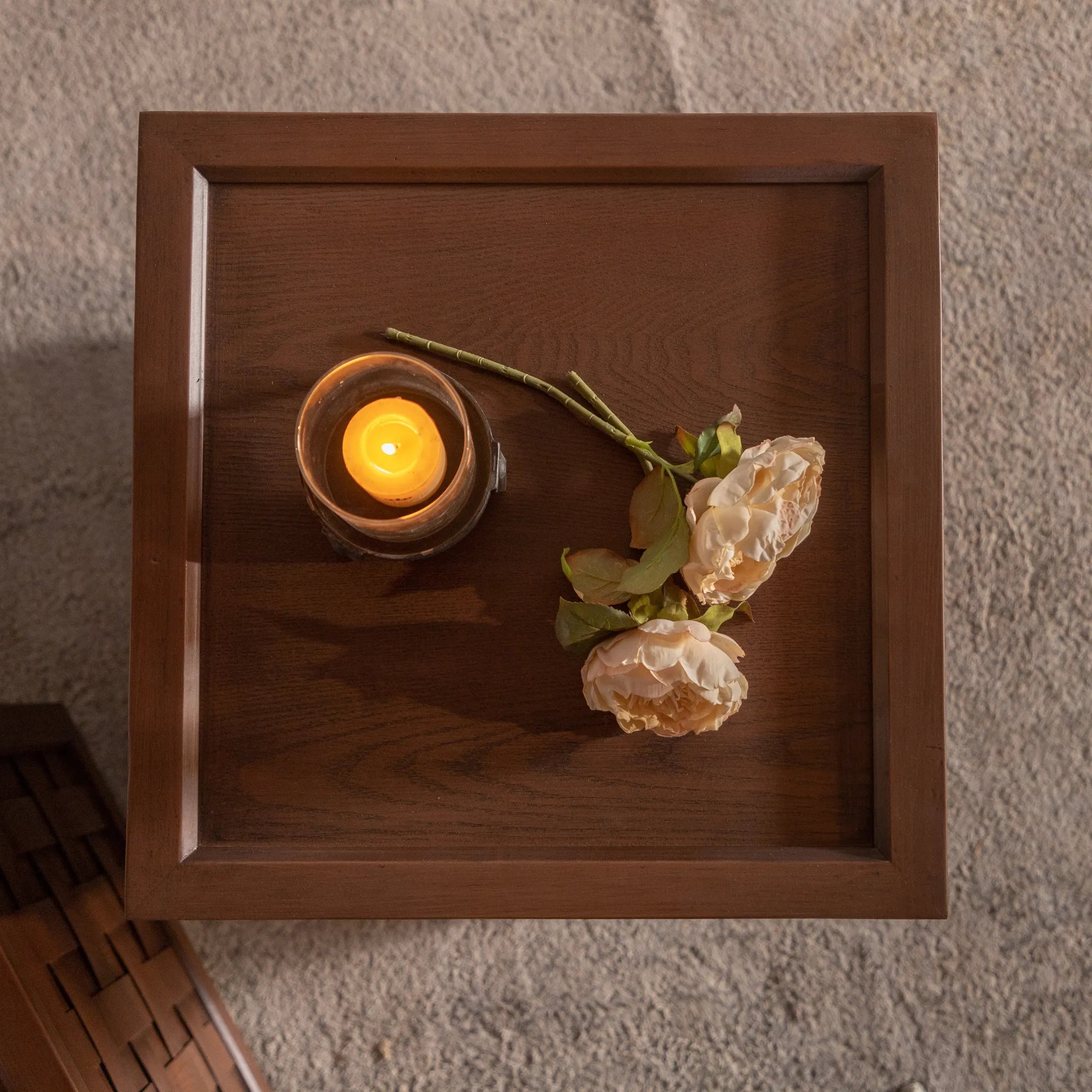 31.5" Farmhouse Square Coffee Table with Large Storage