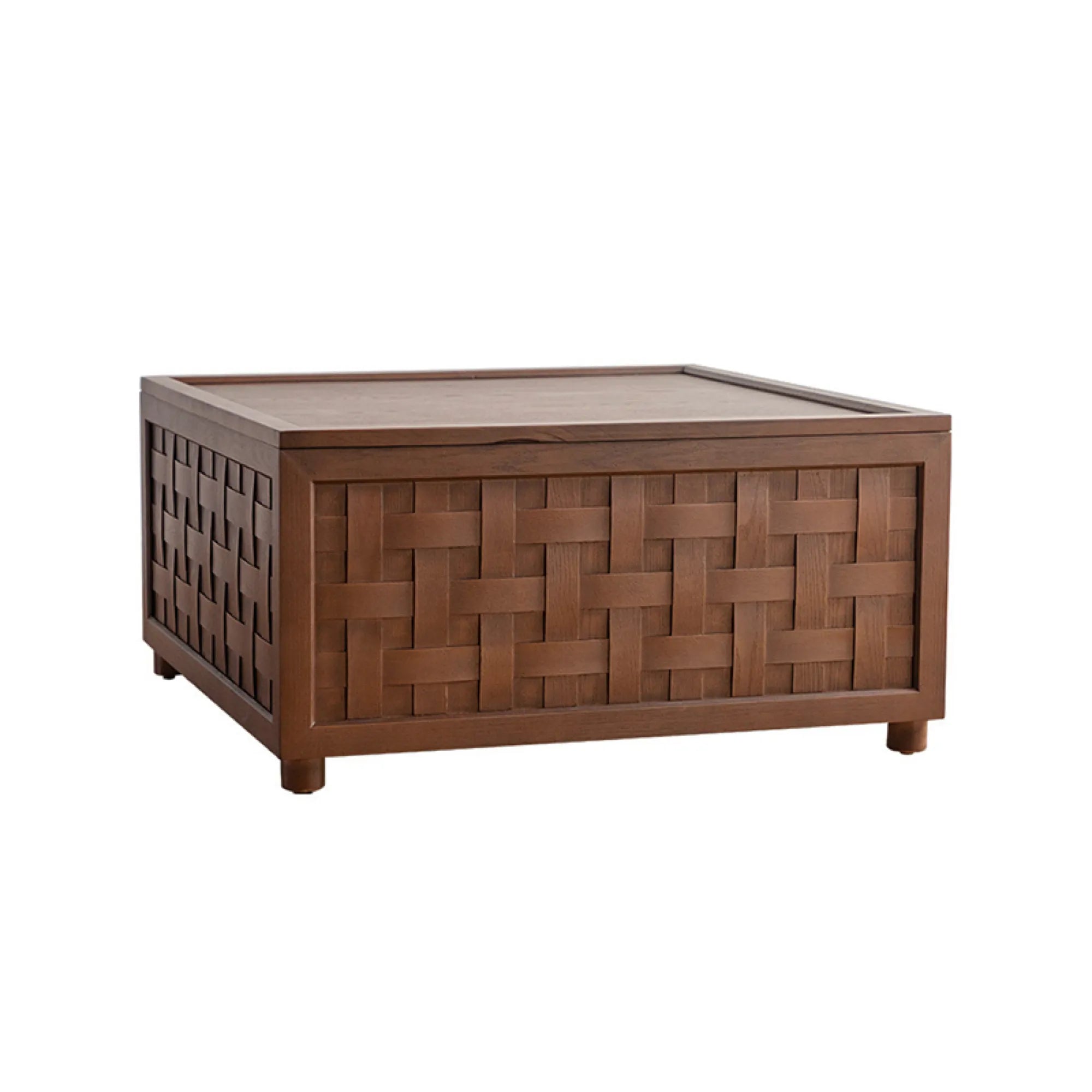 31.5" Farmhouse Square Coffee Table with Large Storage