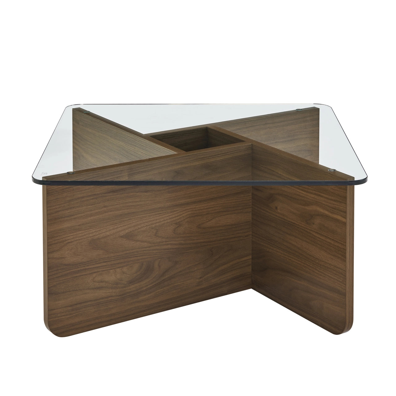 31.5" Glass Top Coffee Table, Mid-Century Modern