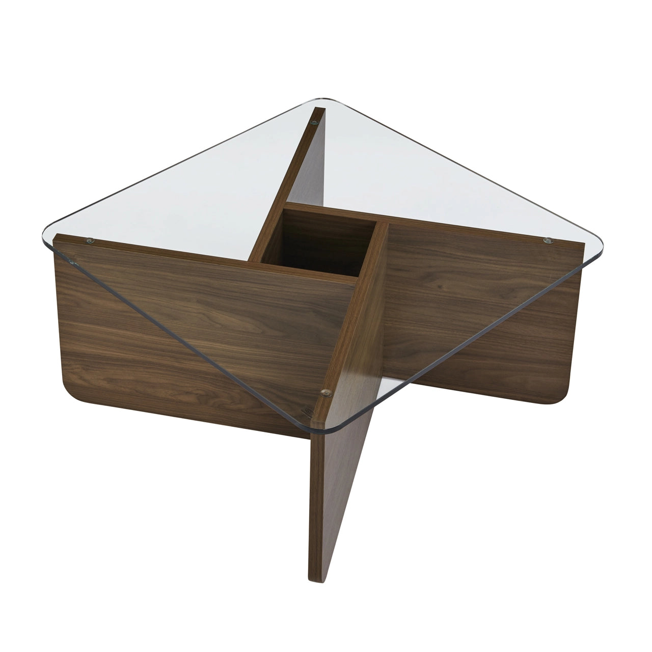 31.5" Glass Top Coffee Table, Mid-Century Modern