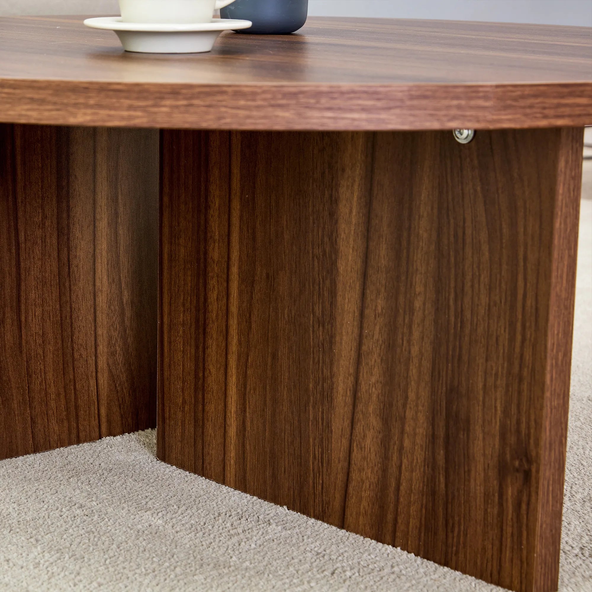 31" Modern Minimalism Round MDF Coffee Table