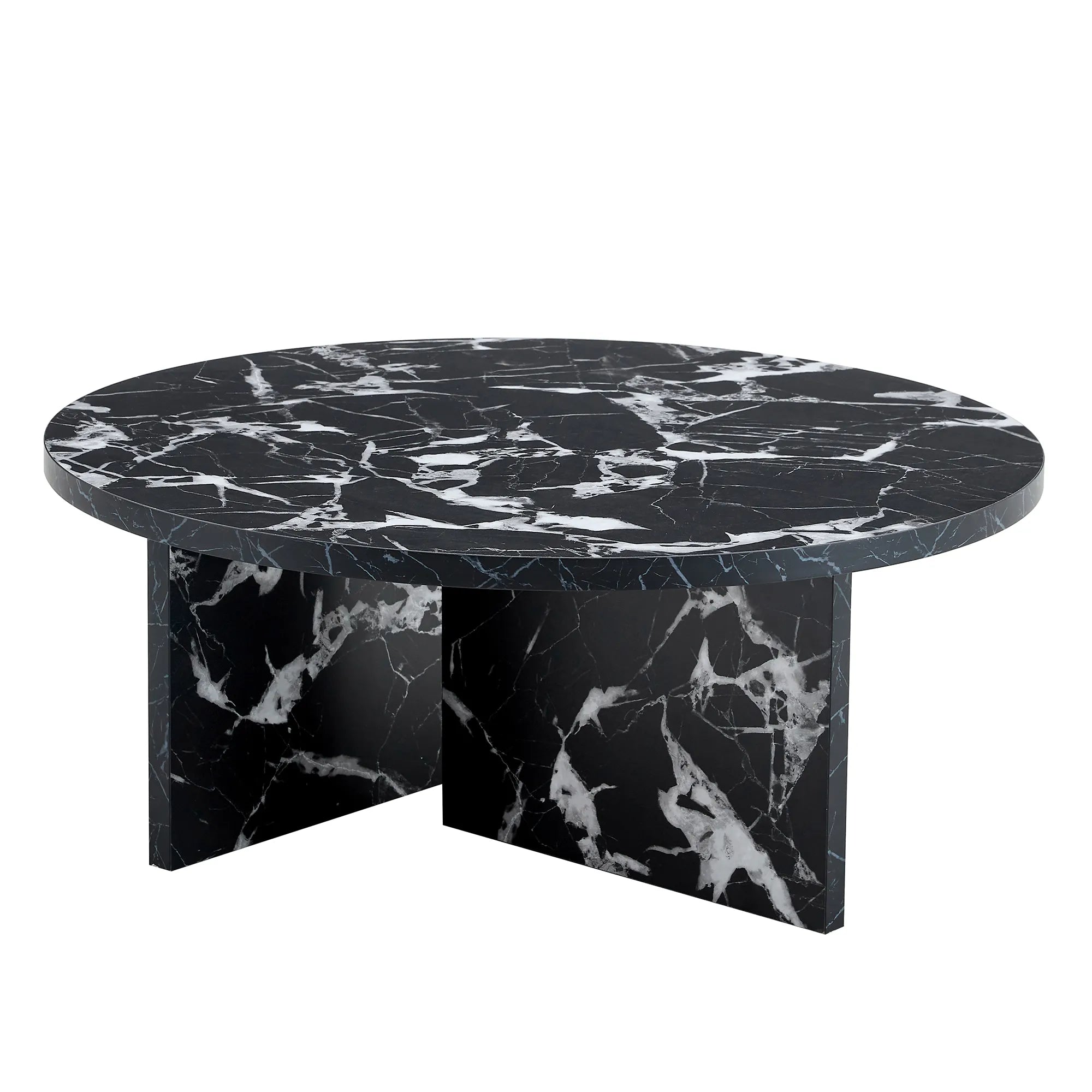 31" Modern Minimalism Round MDF Coffee Table