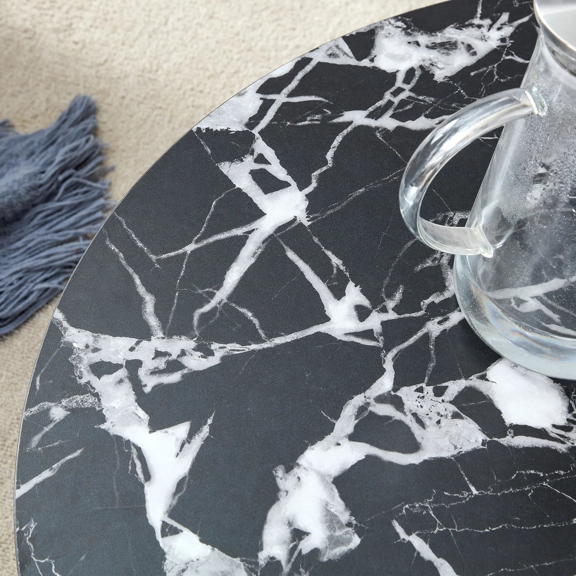 31" Modern Minimalism Round MDF Coffee Table