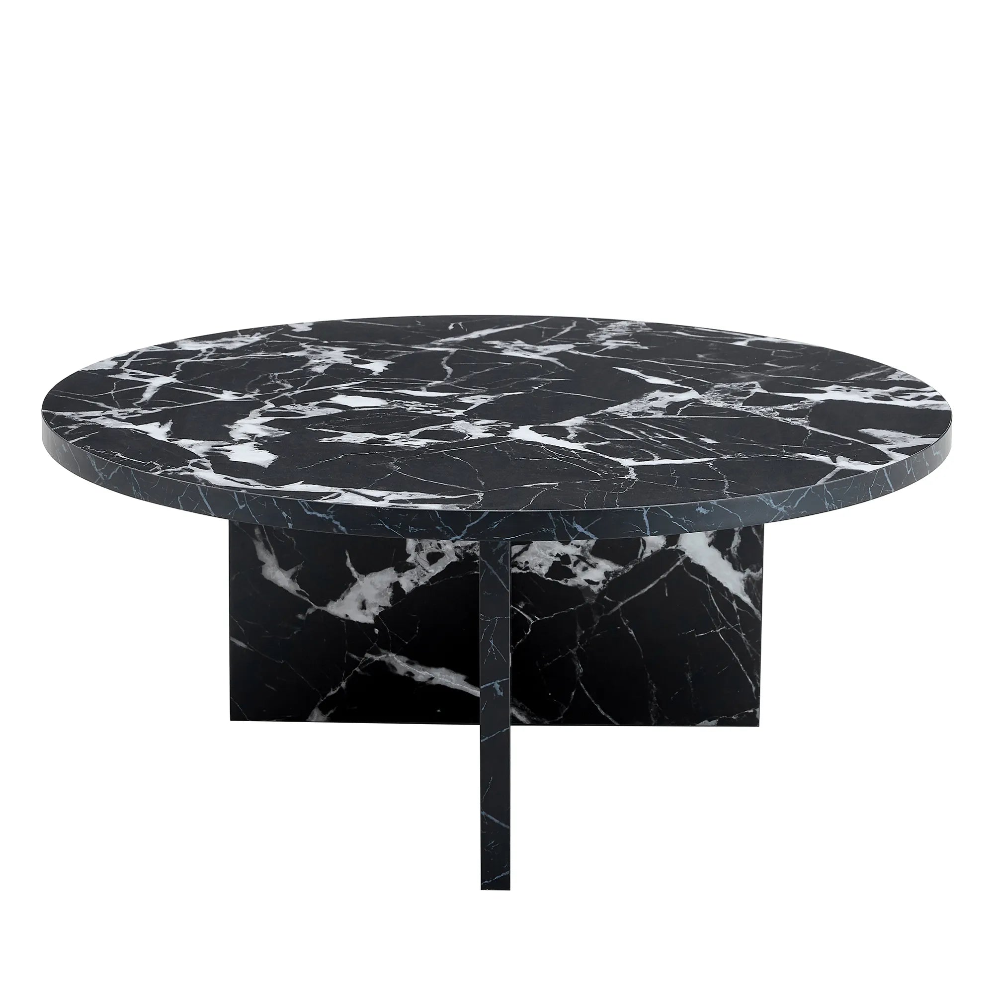 31" Modern Minimalism Round MDF Coffee Table