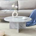 31" Modern Minimalism Round MDF Coffee Table
