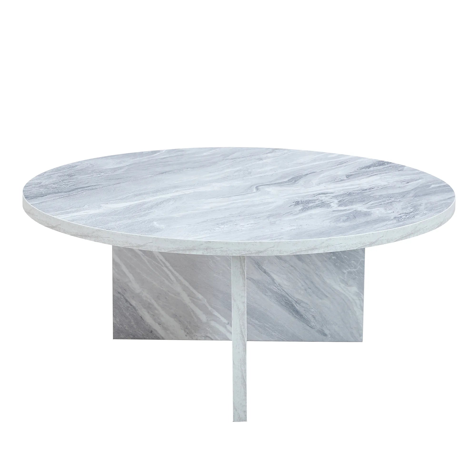 31" Modern Minimalism Round MDF Coffee Table