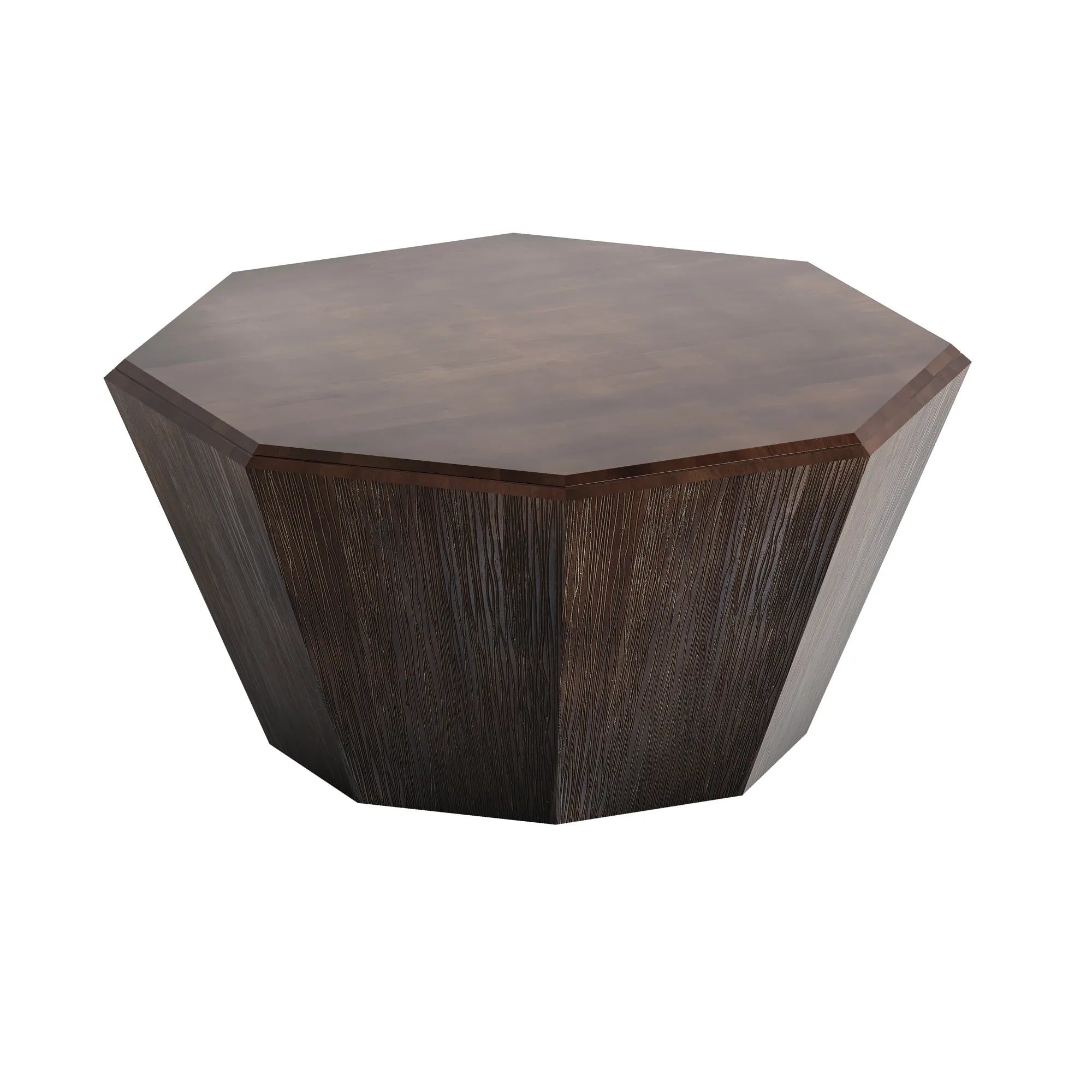 31" Octagonal Natural Rubberwood Coffee Table