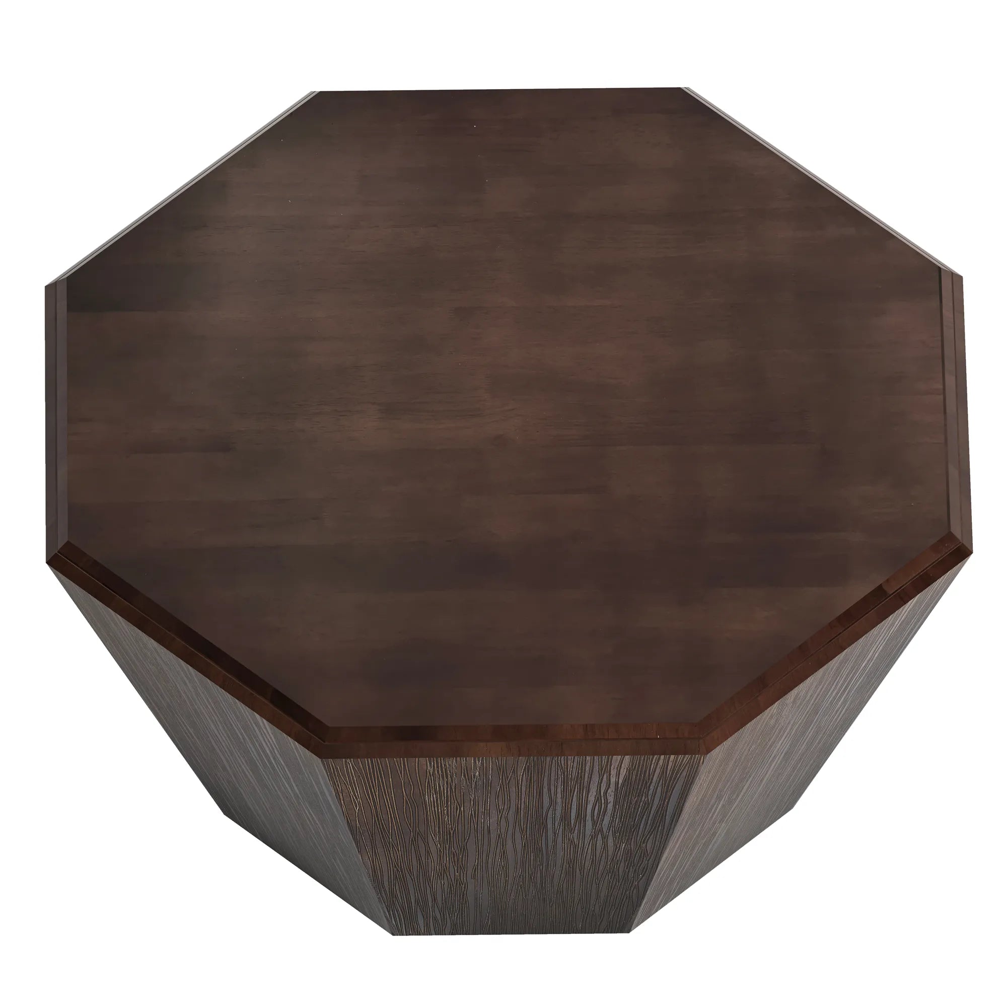 31" Octagonal Natural Rubberwood Coffee Table