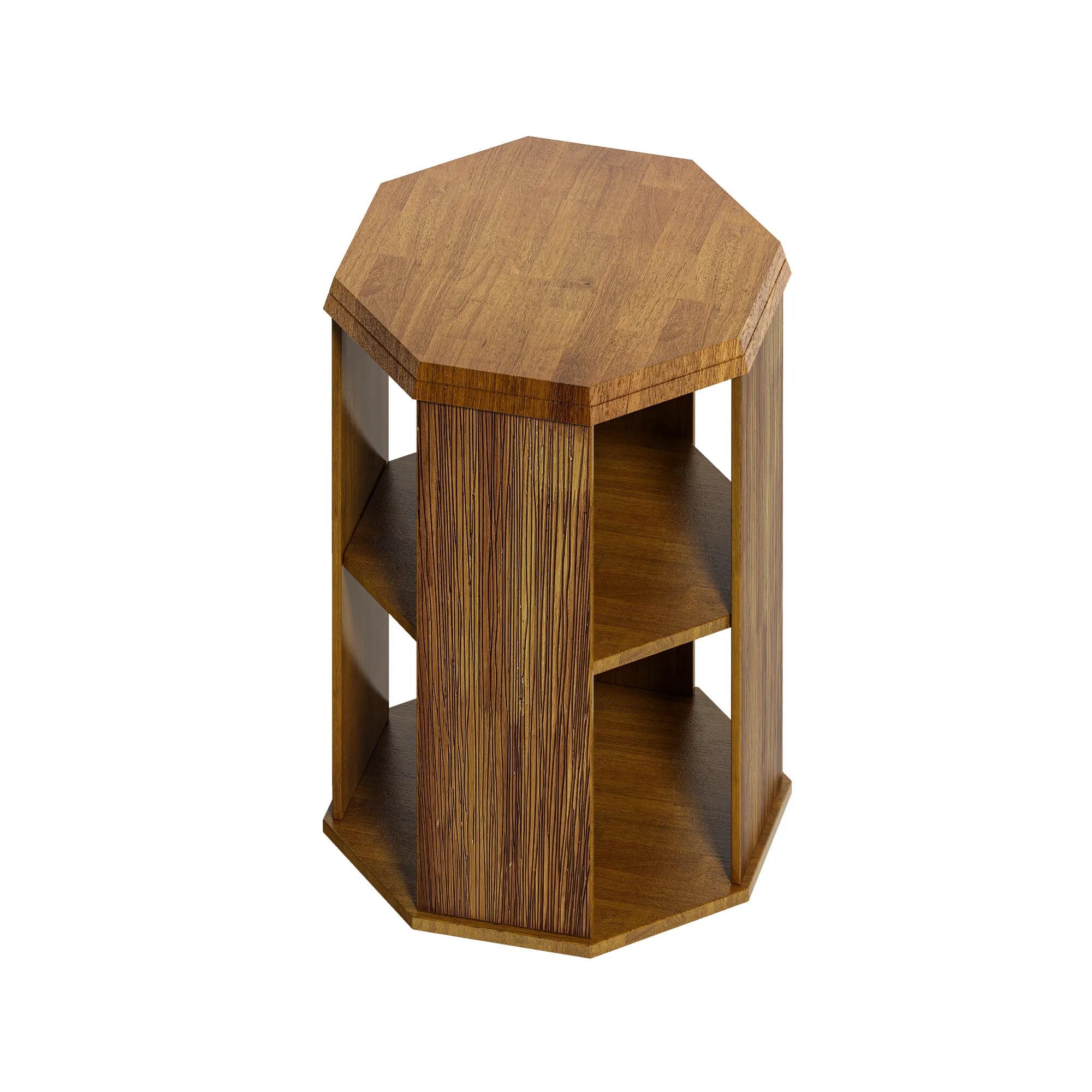 31" Octagonal Natural Rubberwood Coffee Table
