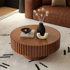 31" Round Coffee Table With Sturdy Pedestal