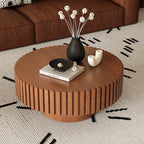 31" Round Coffee Table With Sturdy Pedestal