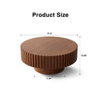 31" Round Coffee Table With Sturdy Pedestal