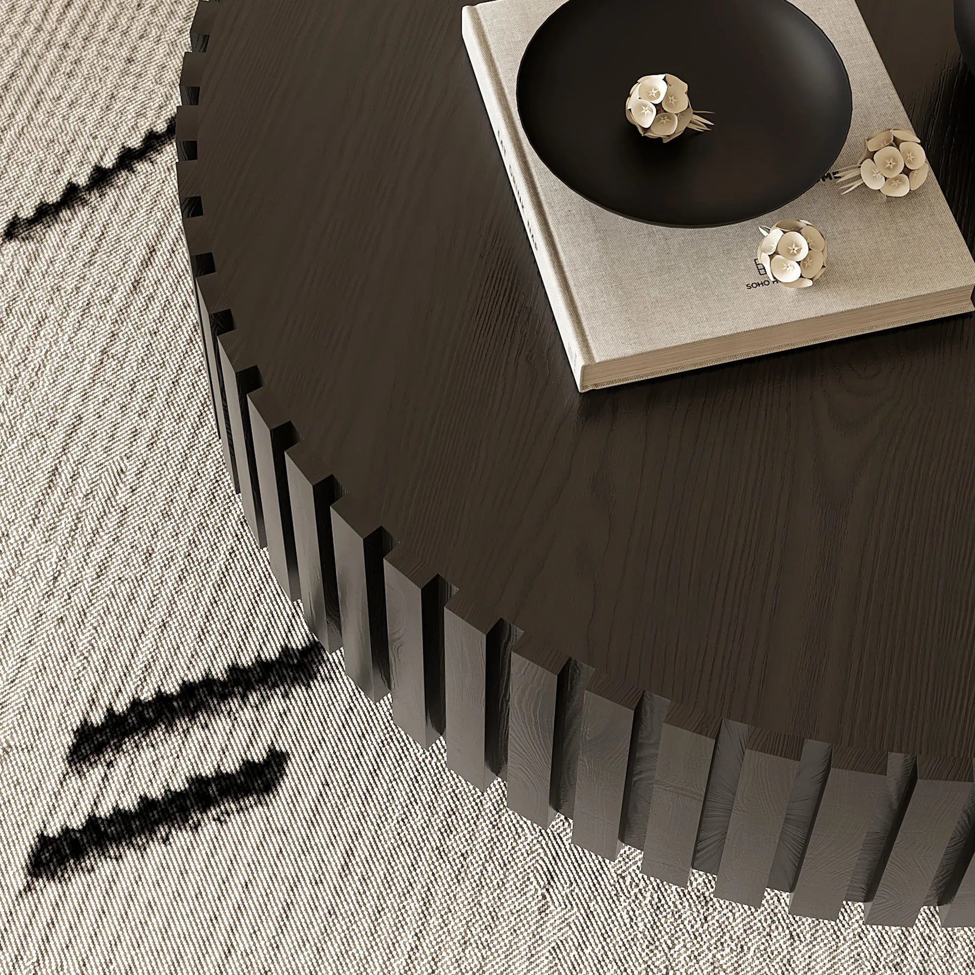 31" Round Coffee Table With Sturdy Pedestal