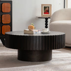 31" Round Coffee Table With Sturdy Pedestal