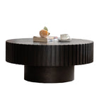 31" Round Coffee Table With Sturdy Pedestal