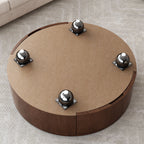 35" Modern Round Coffee Table, Faux Marble Tabletop