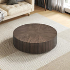 35" Modern Round Drum Coffee Table
