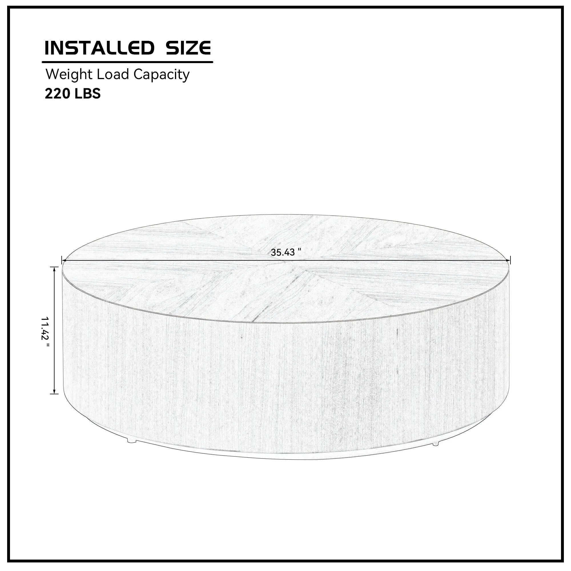 35" Modern Round Drum Coffee Table