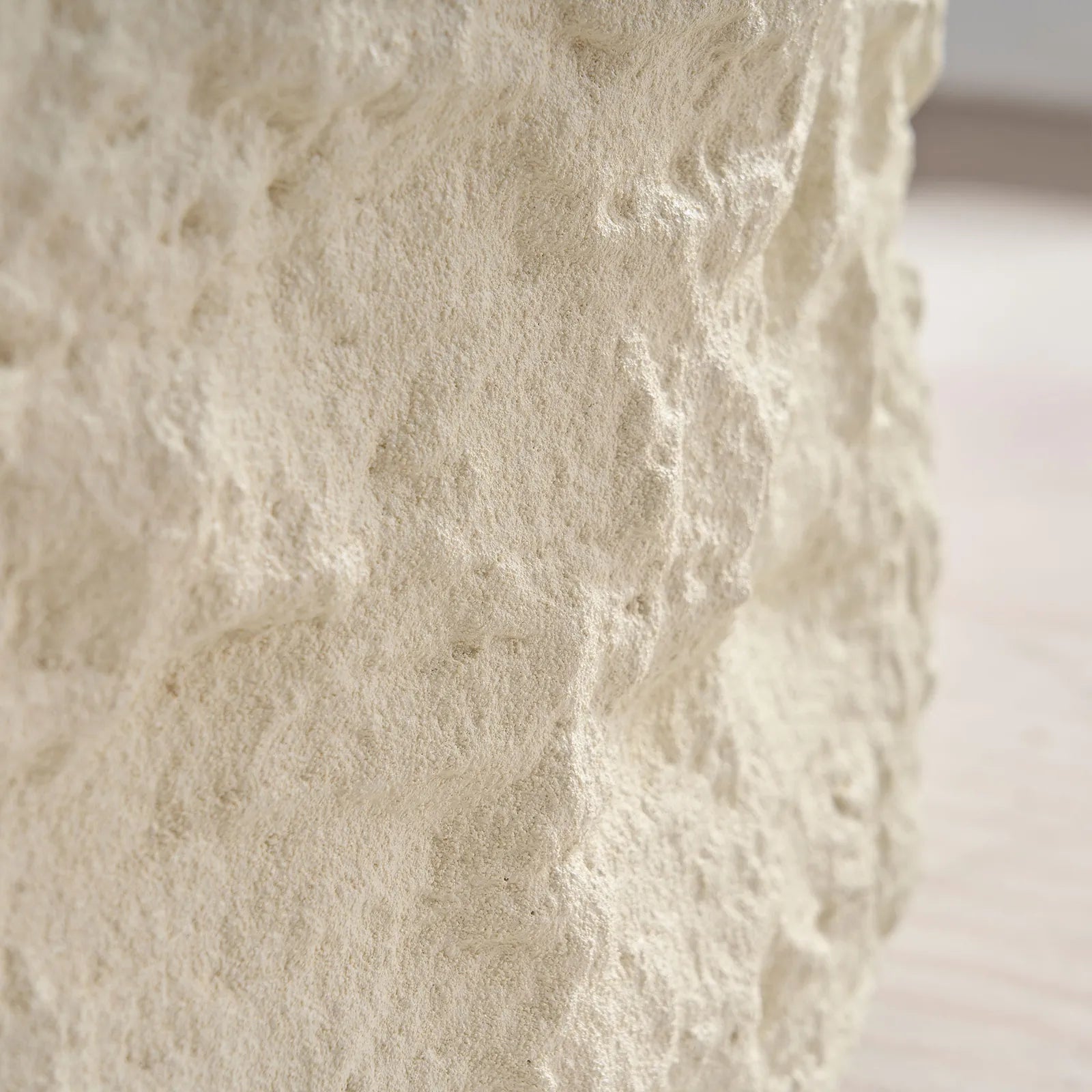 35” Round Fiberglass Coffee Table, Imitation Stone Design