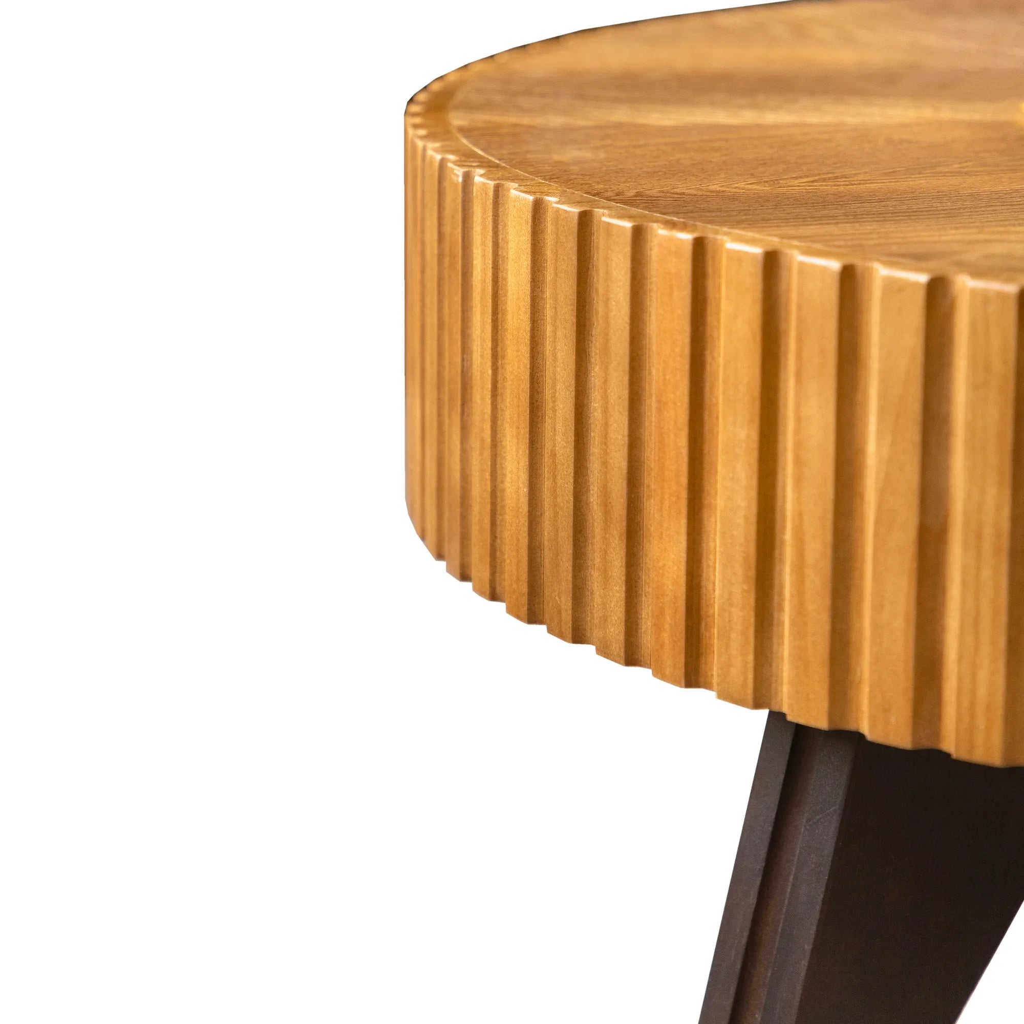 35" Round Retro Wood Coffee Table