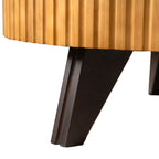 35" Round Retro Wood Coffee Table